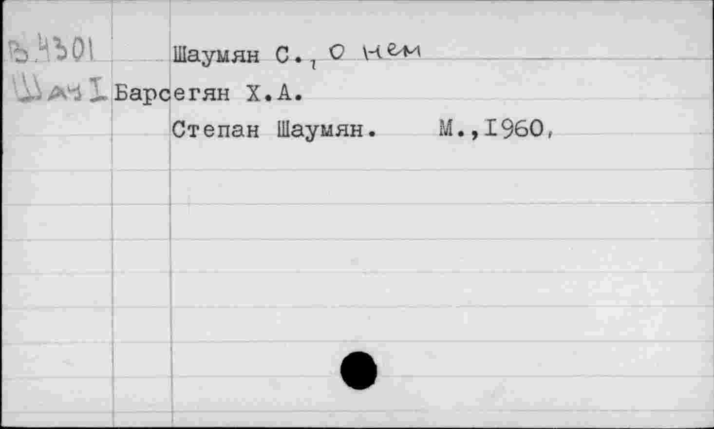 ﻿Шаумян С.7 Ф Н
X Барсегян X. А.
Степан Шаумян. М.,1960,